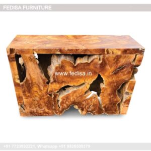 Porada Console Concrete Hall Table Chrome Glass Console Table