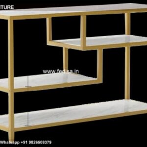 White Marble Console Cross End Console Table Two Tier Console Table