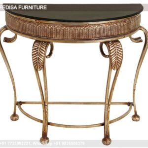 Boras Console Table Concrete Hall Table Chrome Glass Console Table