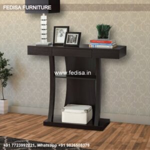 White Entryway Table Half Round Hall Table 60cm Console Table