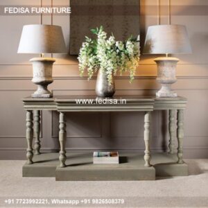 Windham Console Table Wood Half Moon Console Table 88 Inch Console Table
