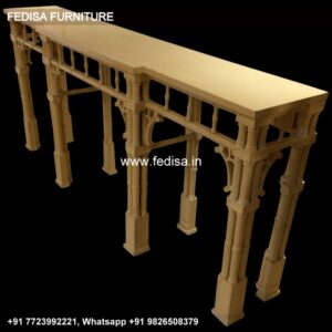 Raw Edge Console Table Wood Half Moon Console Table 65 Inch Console Table