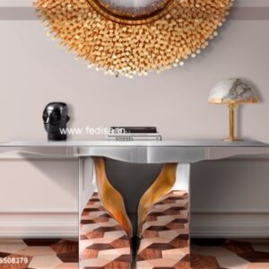 60 Inch Entryway Table Sawhorse Console Table Marble Top Hall Table