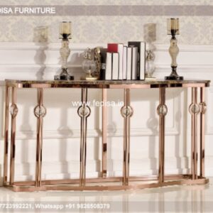 Anderson Console Table Mahogany Hall Table Half Moon Glass Table