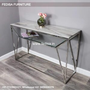 Contemporary Glass Console Table Expandable Console Dining Table Modern Entrance Table