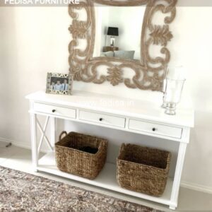 White Hallway Console Table Bespoke Console Table Marble Top Entryway Table