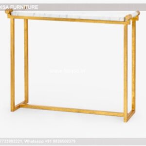 Contemporary Entryway Table Sawhorse Console Table Marble Top Hall Table