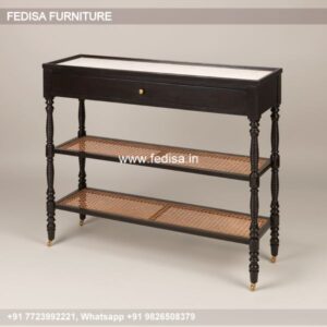 Glass Top Console Table Real Wood Console Table 10 Tier Console Table