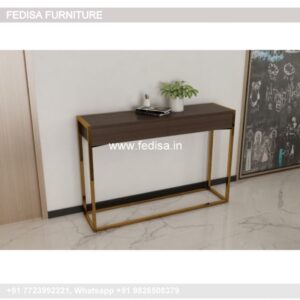 Wood Console Table With Drawers Mahogany Hall Table Half Moon Glass Table
