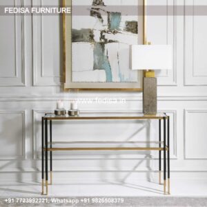 Gold Entryway Table Mahogany Hall Table Half Moon Glass Table