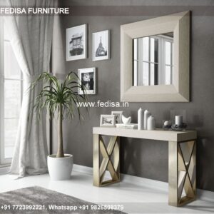 Yellow Entry Table Fabindia Console Table Half Moon Mirrored Console Table