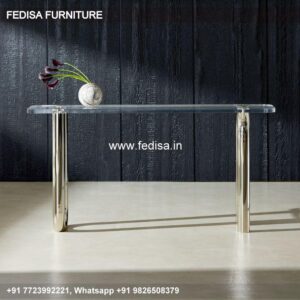 Gold Leaf Console Table Behind Sofa Table With Stools Garden Console Table