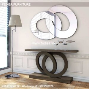 Solid Console Table Fabindia Console Table Half Moon Mirrored Console Table