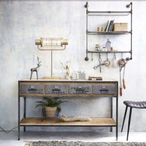 Concrete Entry Table Bohemian Console Table Half Round Side Table