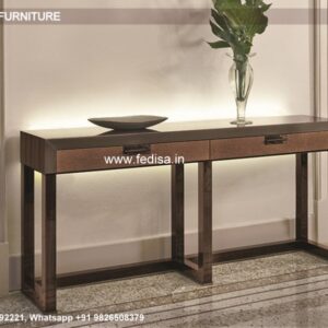 Live Edge Console Two Drawer Console Table Crystal Mirrored Console Table