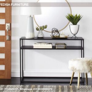 White And Wood Console Table Tv Table Unit Raw Wood Console Table