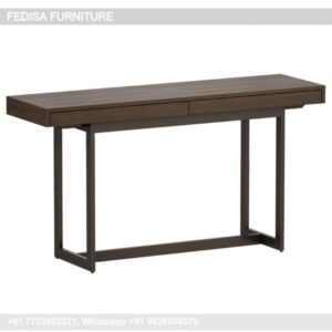 Round Entrance Table Tv Table Unit Raw Wood Console Table