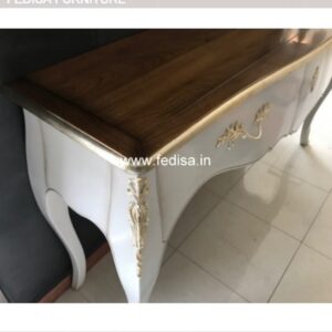 X Style Entryway Table Small Half Moon Console Table Carved Wood Console Table