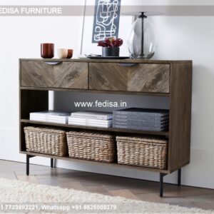 Console Unit With Storage Dark Console Table Heston Console Table