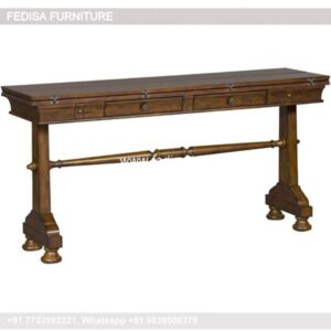 Antique Style Console Table Grasscloth Console Dark Blue Console Table