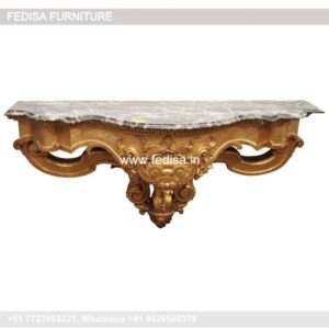 Gold Console Table Marble Top White Metal Console Table Vintage Entry Table