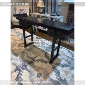 Bent Glass Console Table Floating Entry Table Live Edge Wood Console Table
