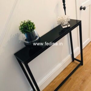 Round Sofa Table White Metal Console Table Vintage Entry Table