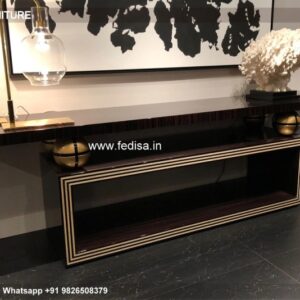 Circle Entry Table Mango Wood Console Slimline Hall Table