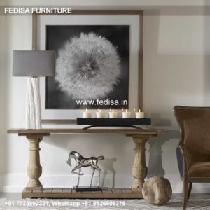 Steelville Console Table Half Round Entry Table Unfinished Sofa Table