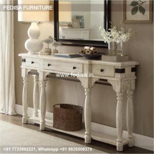 Bleached Wood Console Table Console Table With Drawers And Shelves Entrance Table With Drawers