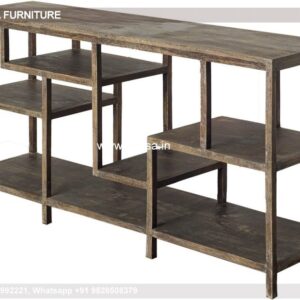 Antique Demilune Table Console Table With Drawers And Shelves Entrance Table With Drawers