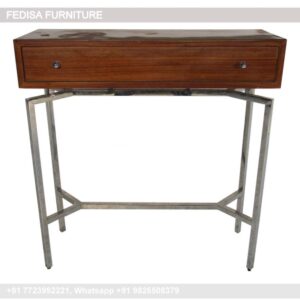 Parquet Console Table 100cm Console Table Gold Metal Console Table