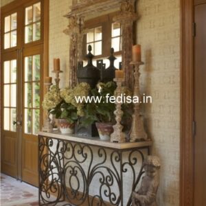 White Metal Console Table Half Circle Entryway Table Tv Stand With Matching End Tables