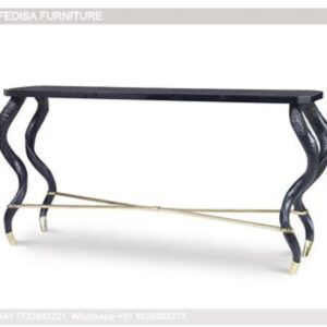 Concrete Console Mango Wood Console Slimline Hall Table