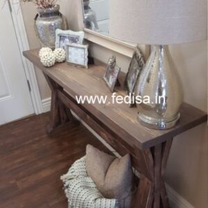 Convenience Concepts Console Table Half Round Entry Table Unfinished Sofa Table