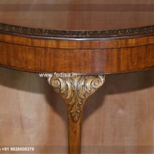 Demilune Console Table Sofa Table With Shelves Burl Console Table