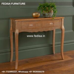 Wood Console Table Sofa Table With Shelves Burl Console Table