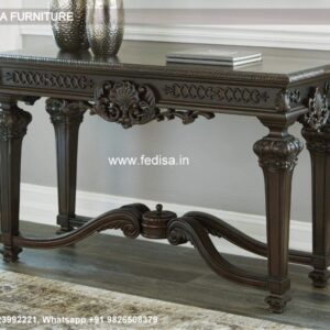 Decarlo Console Table Console Table With Fireplace Curved Entryway Table